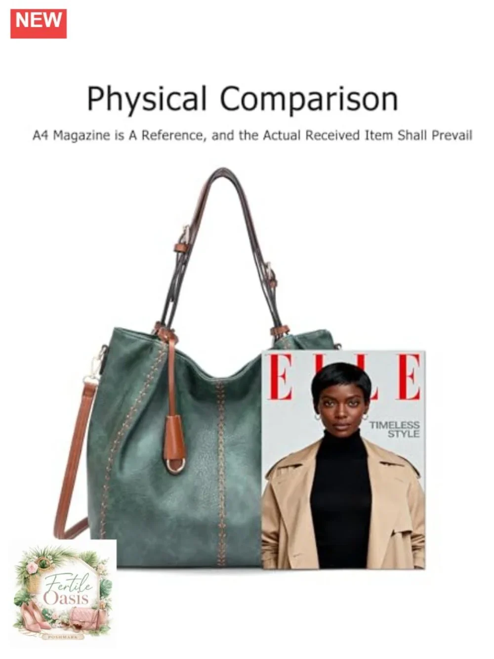 Vintage PU Leather Hobo Shoulder Bag, Tote with Rivets